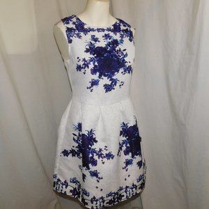 Waqia Blue Floral Mini Dress